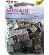 Mozaika kamyczki brokatowe 10x10mm szara