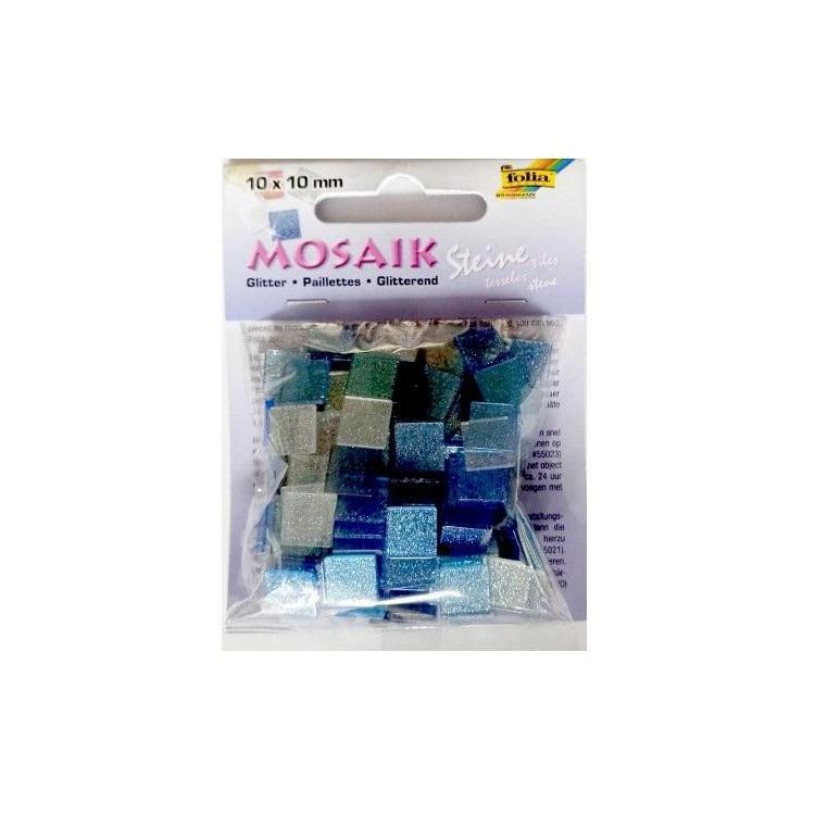 Kamyczki brokatowe 10x10mm niebieski