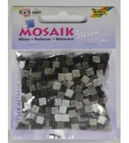 Mozaika kamyczki brokatowe 5x5mm szary