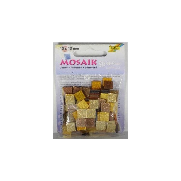 Mozaika kamyczki brokatowe 10x10mm brązowy