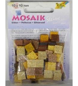 Mozaika kamyczki brokatowe 10x10mm brązowy