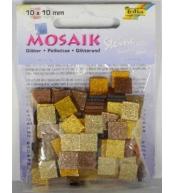 Mozaika kamyczki brokatowe 10x10mm brązowy