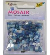 Mozaika kamyczki brokatowe 5x5mm niebieski