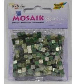 Mozaika kamyczki brokatowe 5x5mm zielony