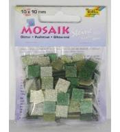 Mozaika kamyczki brokatowe 10x10mm zielony