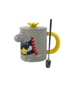 Kubek Szary Dinozaur przykrywka 400ml