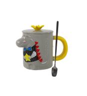 Kubek Szary Dinozaur przykrywka 400ml