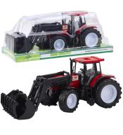 Taktor rolniczy z chwytakiem czerwony