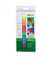 Farby akrylowe 12 ml 12 kolorów HAPPY COLOR
