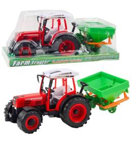 Traktor z siewnikiem czerwony 34cm