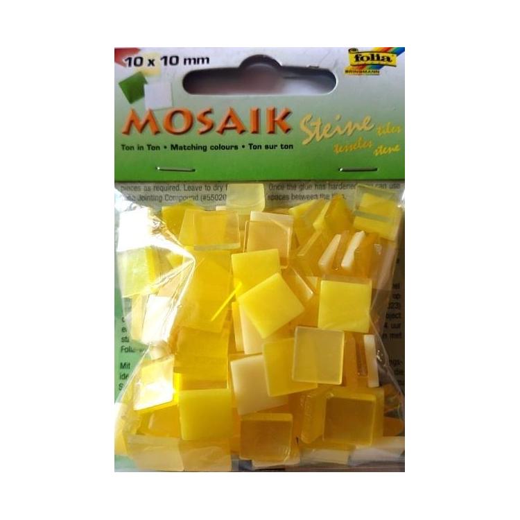 Mozaika kamyczk 10x10mm żółta