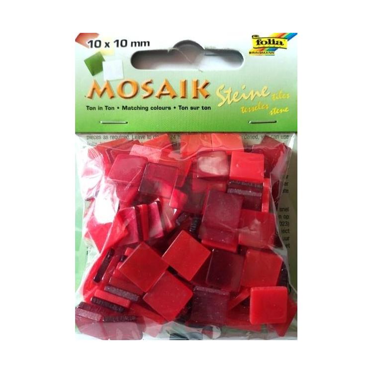 Mozaika kamyczki 10x10mm czerwona