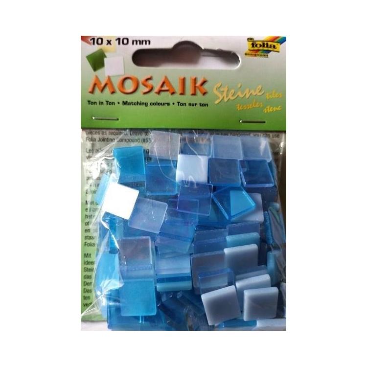 Mozaika kamyczki 10x10mm niebieska