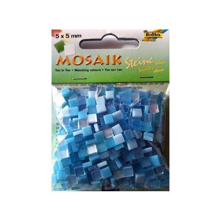 Mozaika kamyczki 5x5mm niebieska