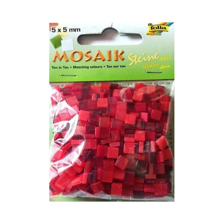 Mozaika kamyczki 5x5mm czerwona