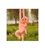 Maskotka małpka z dzieckiem różowa 90cm