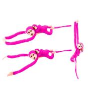 Maskotka małpka z dzieckiem ciemno różowa 90cm