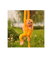 Maskotka małpka z dzieckiem żółta 90cm