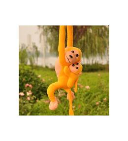 Maskotka małpka z dzieckiem żółta 90cm