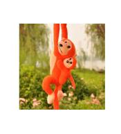 Maskotka małpka z dzieckiem pomarańczowa 90cm