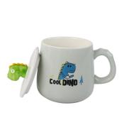 Kubek Dinozaur niebieski łyżeczka przykrywka 350ml