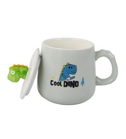 Kubek Dinozaur niebieski łyżeczka przykrywka 350ml