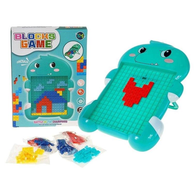 Układanka z klocków wtykanka dinozaur