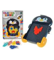 Układanka z klocków wtykanka pingwin