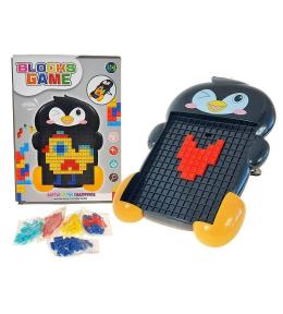 Układanka z klocków wtykanka pingwin