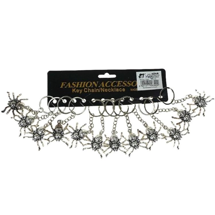 Brelok metalowy pająk srebrny (12szt)