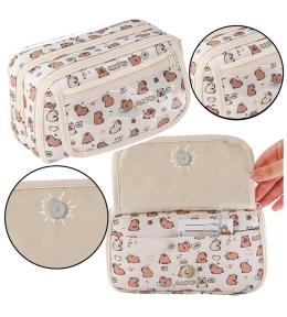 Piórnik przybornik kapibary biały 21cm