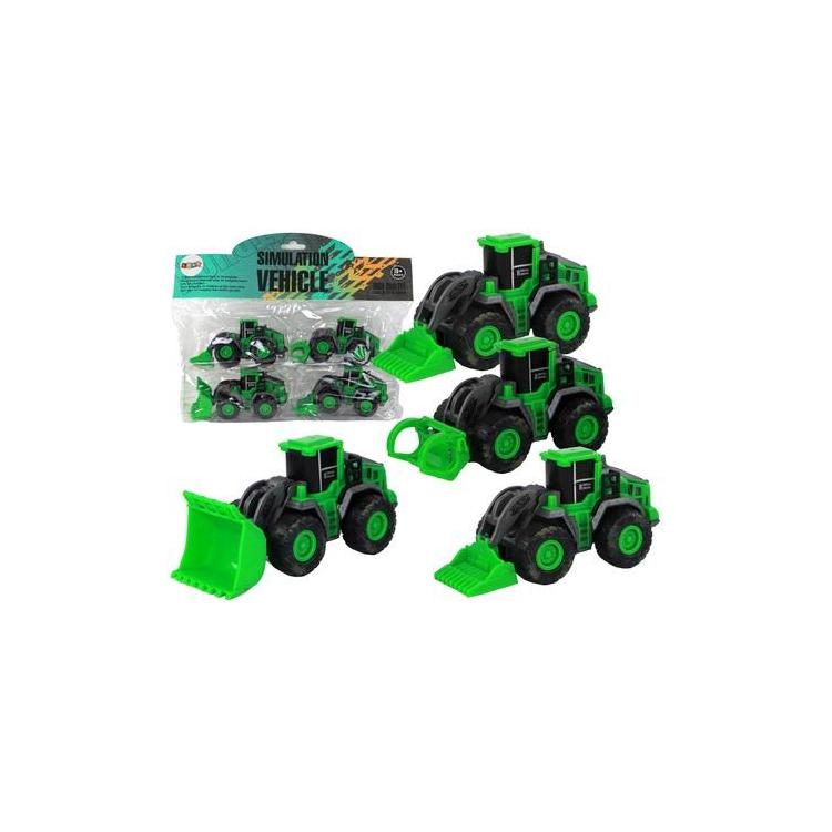 Zestaw pojazdów farmerskich traktory zielone 4el