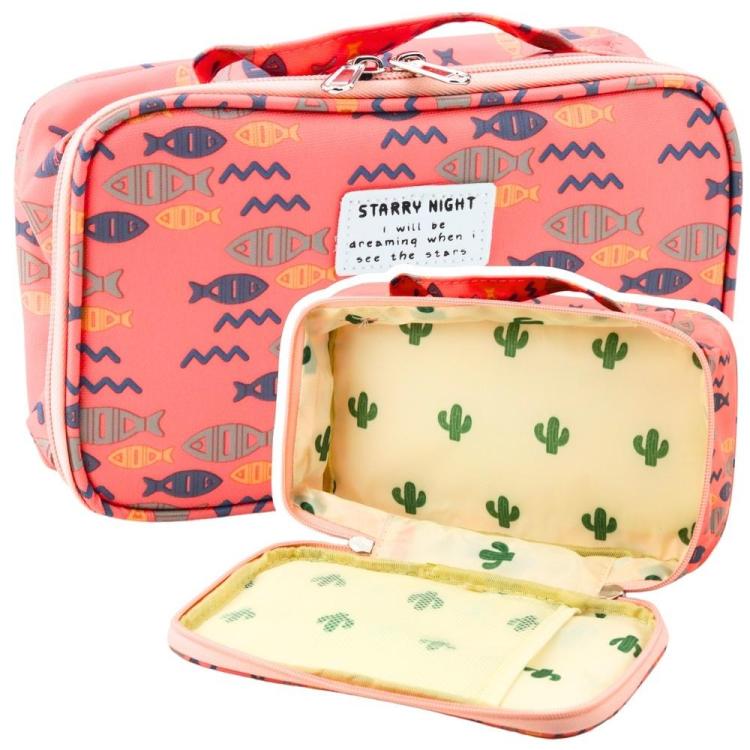 Piórnik szkolny Ryby różowy 22,5cm