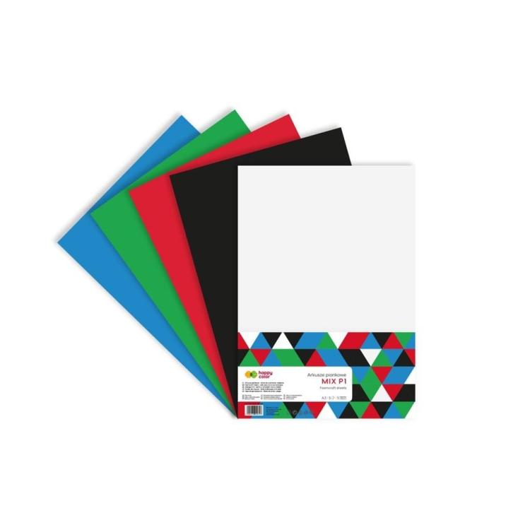 Arkusze piankowe 50x70 5szt mix P1 HAPPY COLOR
