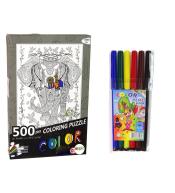 Puzzle 500 do kolorowania Słoń
