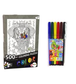 Puzzle 500 do kolorowania Słoń