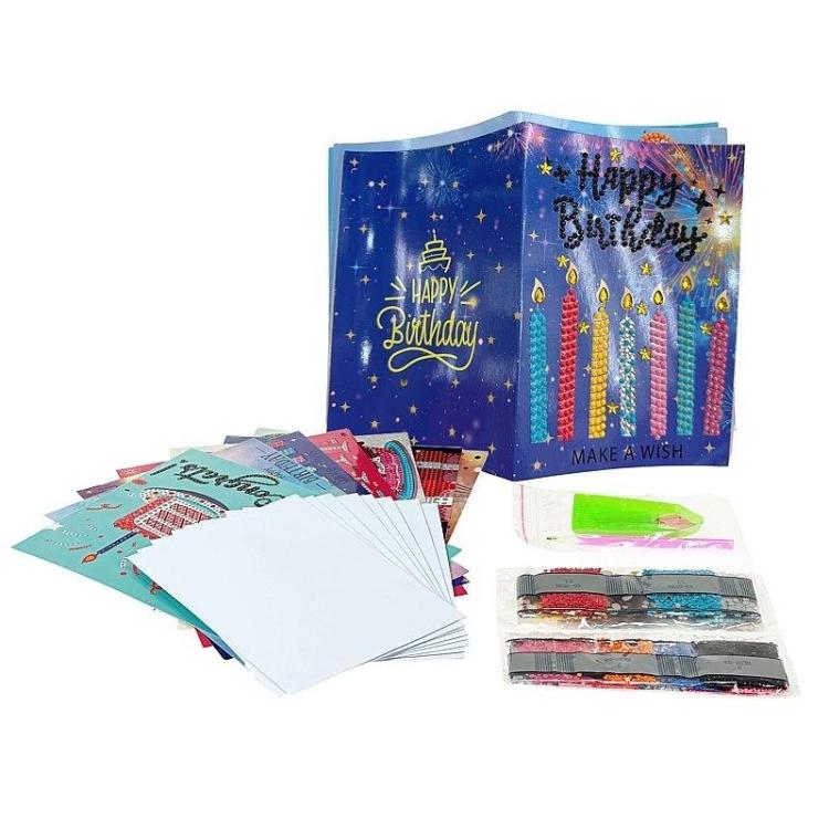 Kartka urodzinowa DIY wyklejanka 8 kart + koperty