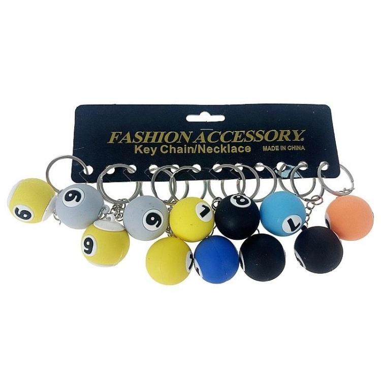 Brelok silikonowy kula bilardowa (12szt)