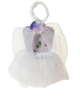 Strój aniołka krzydełka ze spódniczką + aureolka