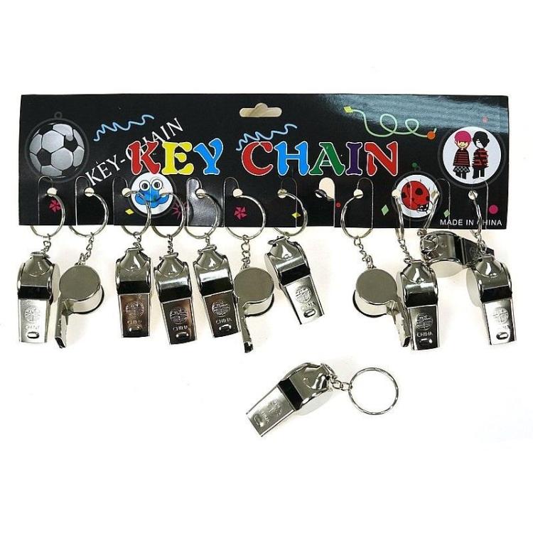 Brelok gwizdek, metalowy 12szt