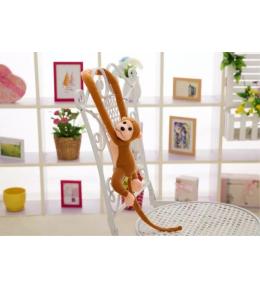 Maskotka małpka z dźwiękiem ciemno brązowa 80cm