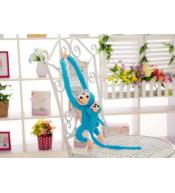 Maskotka małpka z dzieckiem niebieska 70cm