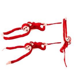 Maskotka małpka z dzieckiem czerwona 70cm