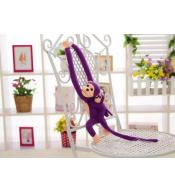 Maskotka małpka z dzieckiem fioletowa 70cm