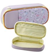 Piórnik szkolny z zajączkami fiolet 24cm