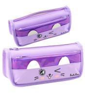 Piórnik szkolny Kot fioletowy 22cm