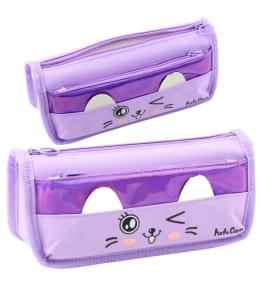 Piórnik szkolny Kot fioletowy 22cm