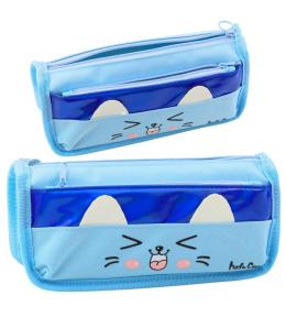 Piórnik szkolny Kot niebieski 22cm