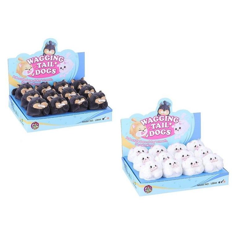 Piesek machający ogonem pluszowy 9cm MIX