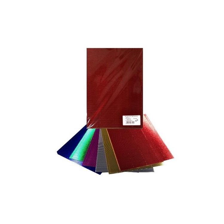 Tektura falista kolorowa metaliczna 25x35cm 6 ark